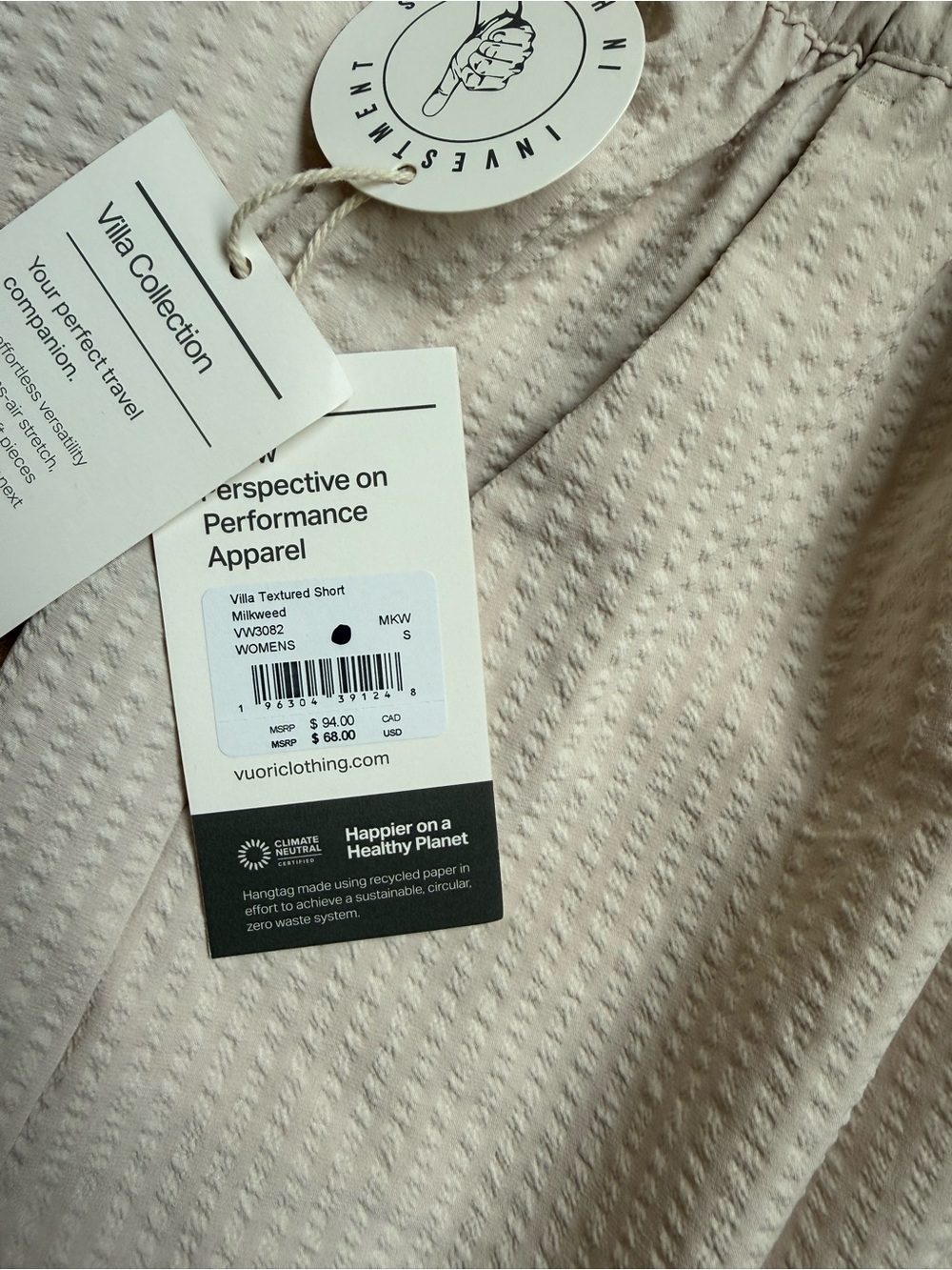 Vuori Lightweight Textured Villa Tank & Shorts Set - Light Beige - Picture 4 of 5